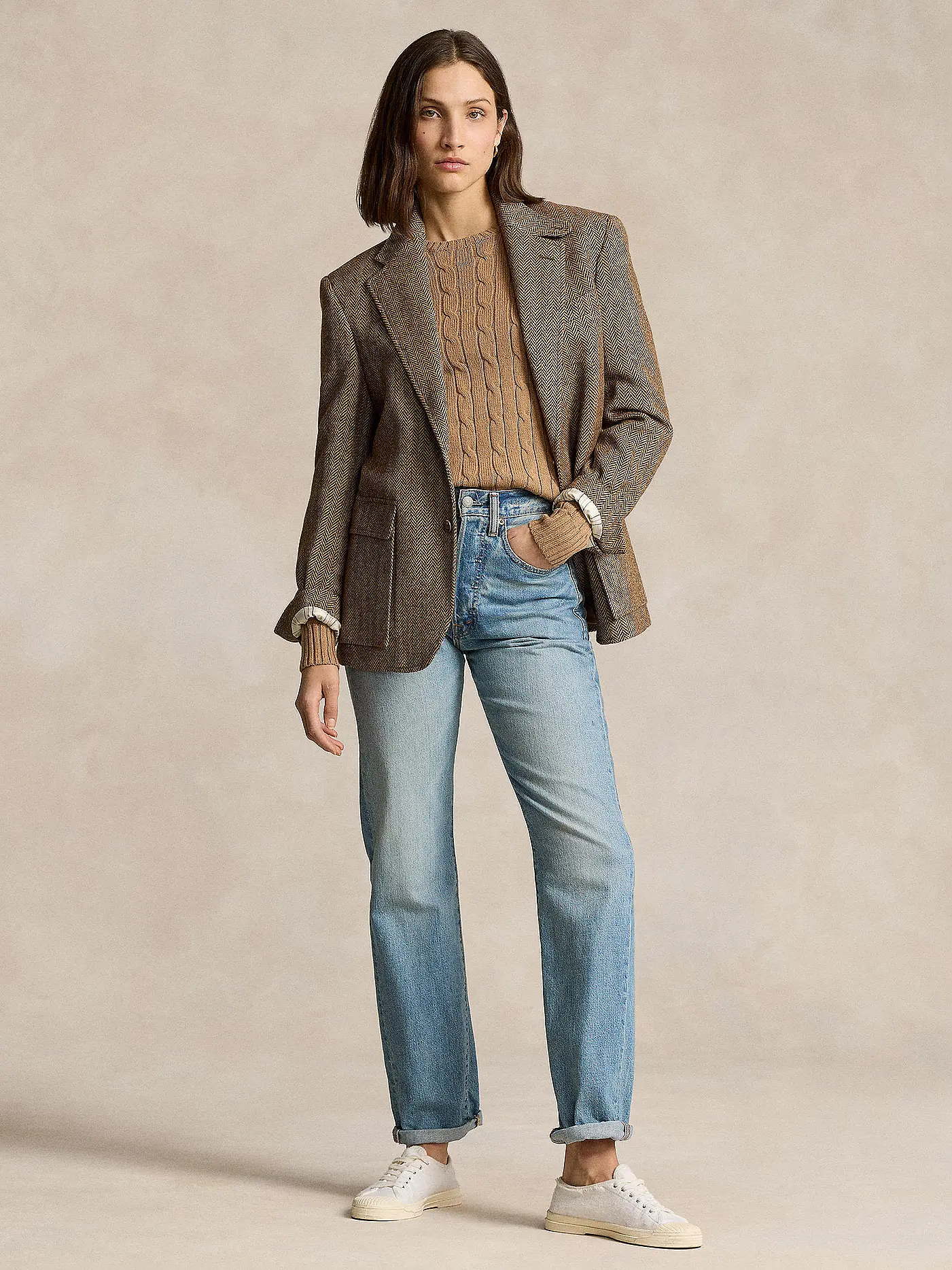 POLO RALPH LAUREN | Pullover Slim Fit JULIANNA | camel
